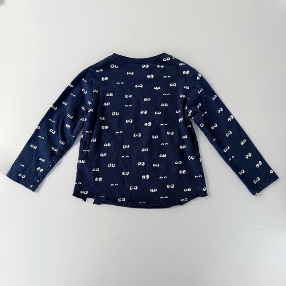 [Baby Gap] Blue Boo! Graphic Halloween Eyes Long Sleeve T-Shirt Size 4 Years - Picture 2 of 9